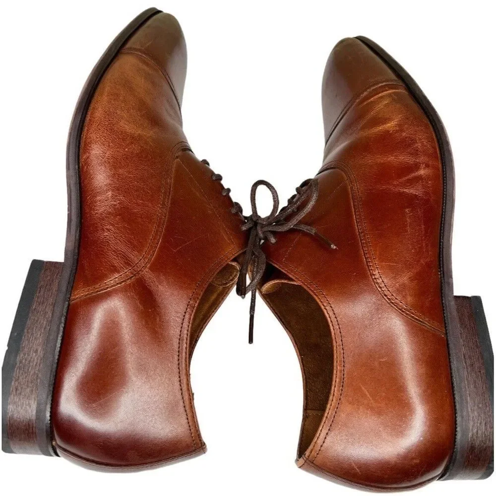 Florsheim Men Size 10.5D Brown Leather Shoes Dress Oxford‎ MEMORY FOAM